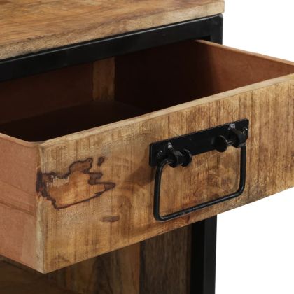 Нощно шкафче, 40x35x40 см, масивна мангова дървесина