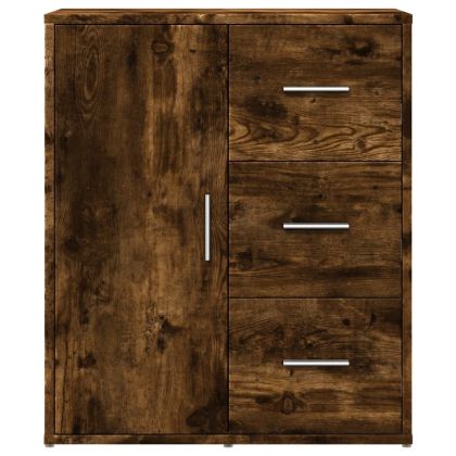 Сайдборд, опушен дъб, 60x31x70 см, инженерно дърво