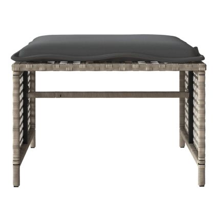 Градински диван с възглавници 4части светлосив полиратан стъкло