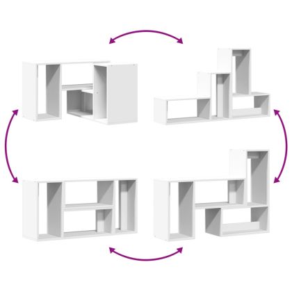 ТВ шкафове, 2 бр, бели, 75x30x50 см, инженерно дърво