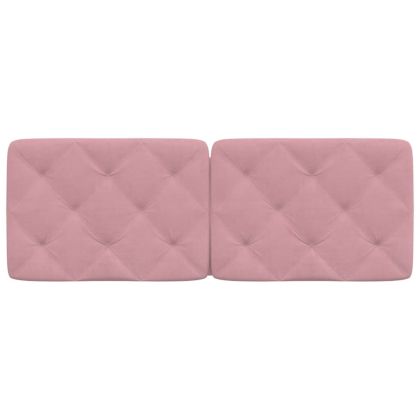 Мека табла за легло, розова, 120 см, кадифе