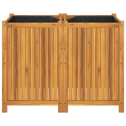 Градинска кашпа с вложка 100x50x75 см масивна акация