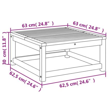 Градинска маса, 63x63x30 см, акация масив