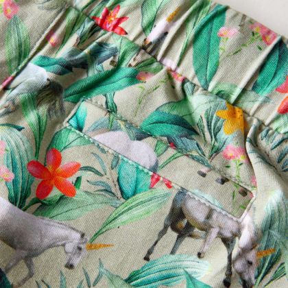 Детски къси панталони с шнурове, светло каки, 104