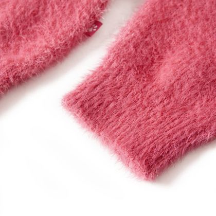 Детски плетен пуловер, старо розово, 128