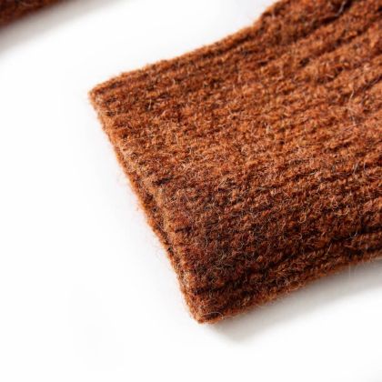 Детска жилетка, плетена, коняк, 92