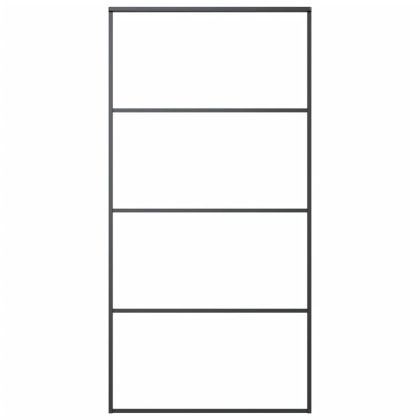 Плъзгаща се врата, ESG стъкло и алуминий, 102,5x205 см, черна