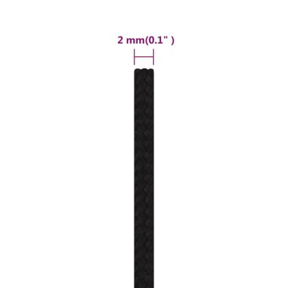 Работно въже черно 2 мм 500 м полиестер