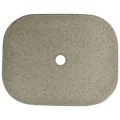 Мивка за плот сив и черен правоъгълна 48x37,5x13,5 см керамика