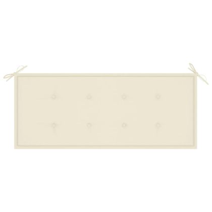 Пейка Батавия с кремава възглавница, 120 см, тик масив