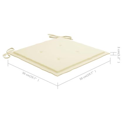 Градински трапезни столове, 6 бр, с възглавници, акация масив