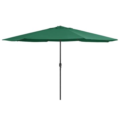 Градински чадър с метален прът, 390 см, зелен