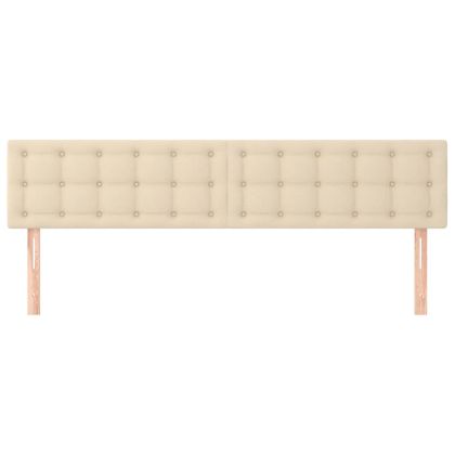 Горни табли за легло, 2 бр, кремави, 90x5x78/88 см, плат