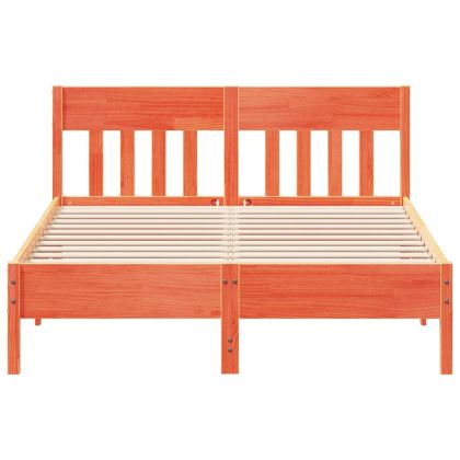Рамка за легло без матрак, восъчнокафяв, 140x190 см, бор масив