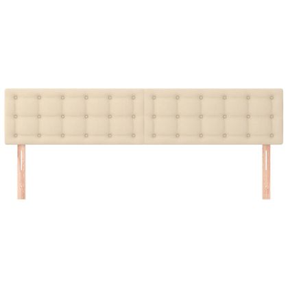 Горни табли за легло, 2 бр, кремави, 100x5x78/88 см, плат