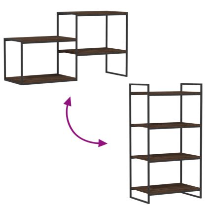Стенни рафтове 4 бр кафяв дъб 60x40x1,5 см инженерно дърво