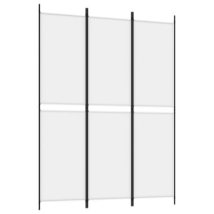 Параван за стая, 3 панела, бял, 150x200 см, текстил