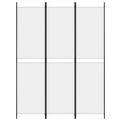 Параван за стая, 3 панела, бял, 150x200 см, текстил