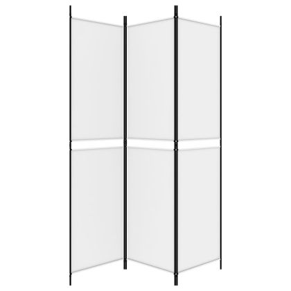 Параван за стая, 3 панела, бял, 150x200 см, текстил