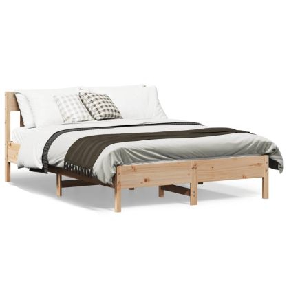 Рамка за легло без матрак, 135x190 см, масивна чамова дървесина