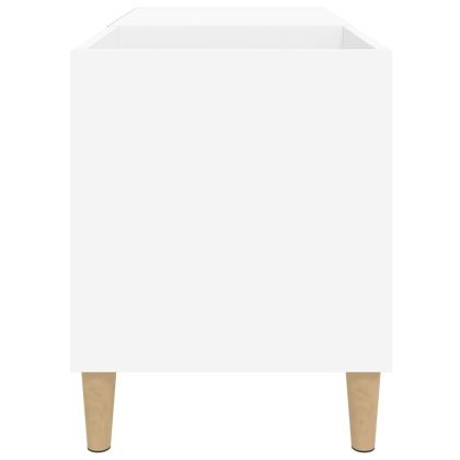 Шкаф за грамофонни плочи бял 84,5x38x48 см инженерно дърво