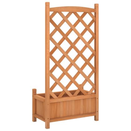 Кашпа с пергола, кафяво, масивна ела