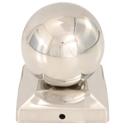 Капаци за стълбове, 6 бр, глобус, неръждаема стомана, 91x91 мм