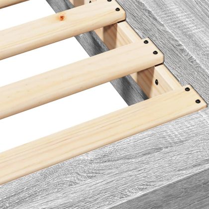 Рамка за легло, сив сонома, 135x190 см, инженерно дърво