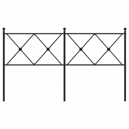 Метална табла за глава, черна, 160 см