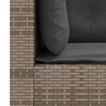 Градински дивани ъглови с възглавници 2 бр сиви полиратан