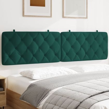 Мека табла за легло, тъмнозелена, 200 см, кадифе