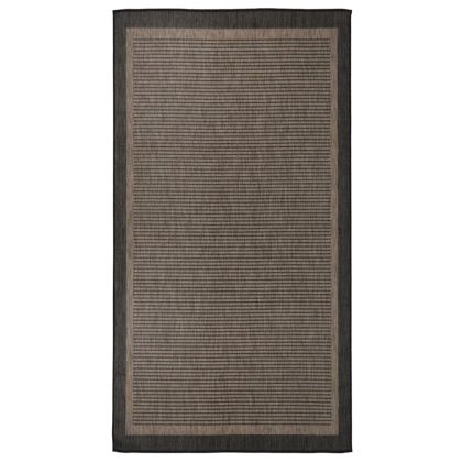 Градински плоскотъкан килим, 80x150 см, тъмнокафяв