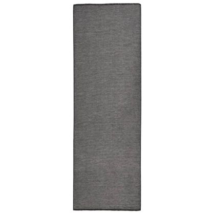 Градински плоскотъкан килим, 80x250 см, сив