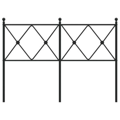 Метална табла за глава, черна, 120 см