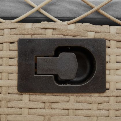 Накланящи се градински столове, 2 бр, бежов, полиратан