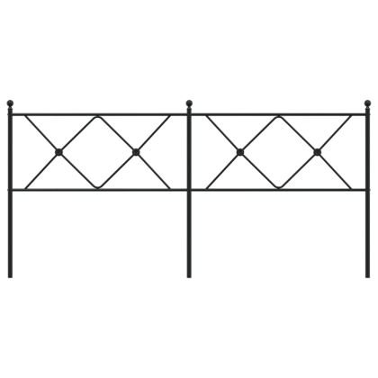 Метална табла за глава, черна, 180 см