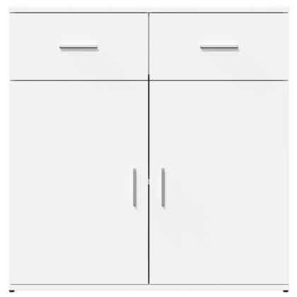 Сайдборд, бял, 79x38x80 см, инженерно дърво