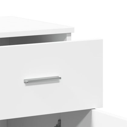 Сайдборд, бял, 79x38x80 см, инженерно дърво