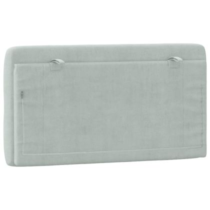 Мека табла за легло, светлосива, 100 см, кадифе