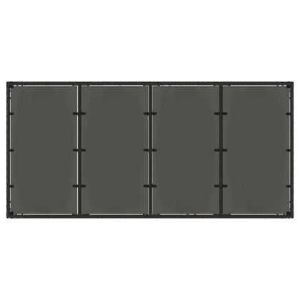 Градинска маса със стъклен плот черен 190x90x75 см полиратан