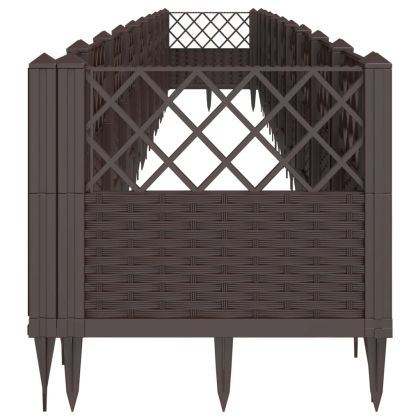 Градинска кашпа с колчета, кафява, 363,5x43,5x43,5 см, PP