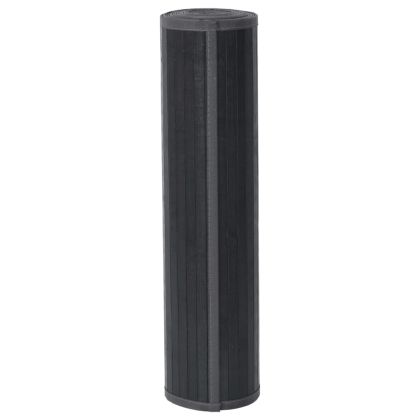 Килим, правоъгълен, сив, 60x500 см, бамбук