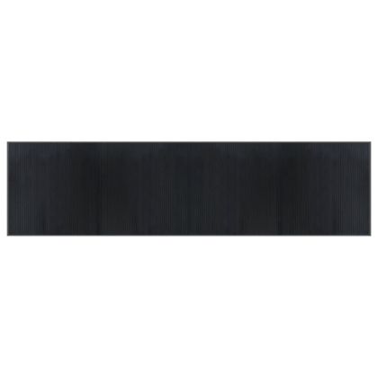 Килим, правоъгълен, сив, 100x400 см, бамбук