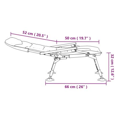 Риболовен стол с подлакътник, сгъваем, камуфлаж