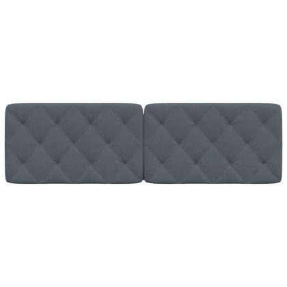 Мека табла за легло, тъмносива, 160 см, кадифе