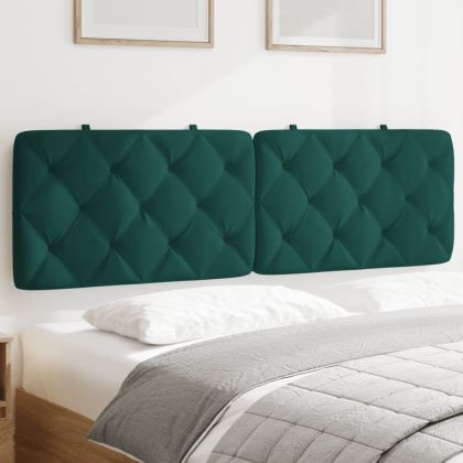 Мека табла за легло, тъмнозелена, 160 см, кадифе