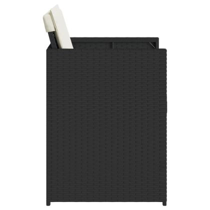 Градински столове с възглавници, 4 бр, черен, полиратан