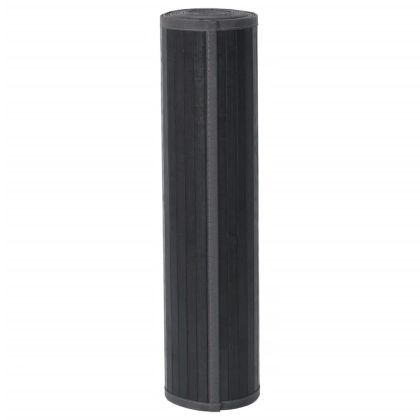 Килим, правоъгълен, сив, 80x400 см, бамбук