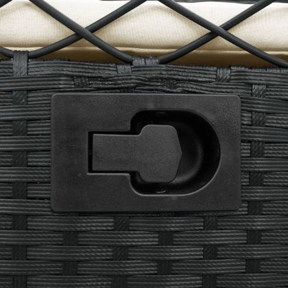 Накланящи се градински столове, 2 бр, черен, полиратан