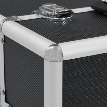 Куфар за гримове, 37x24x35 см, черен, алуминий